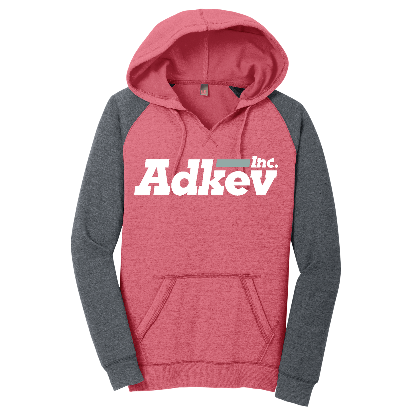Adkev Employee DT296 District Women's Lightweight Fleece Raglan Hoodie