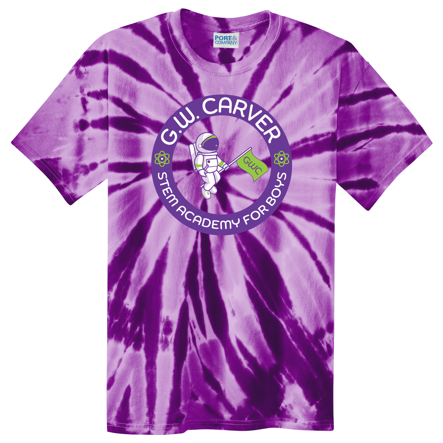 GWC STEM Academy Screen Printed PC147 Adult SS Tie-Dye Tee