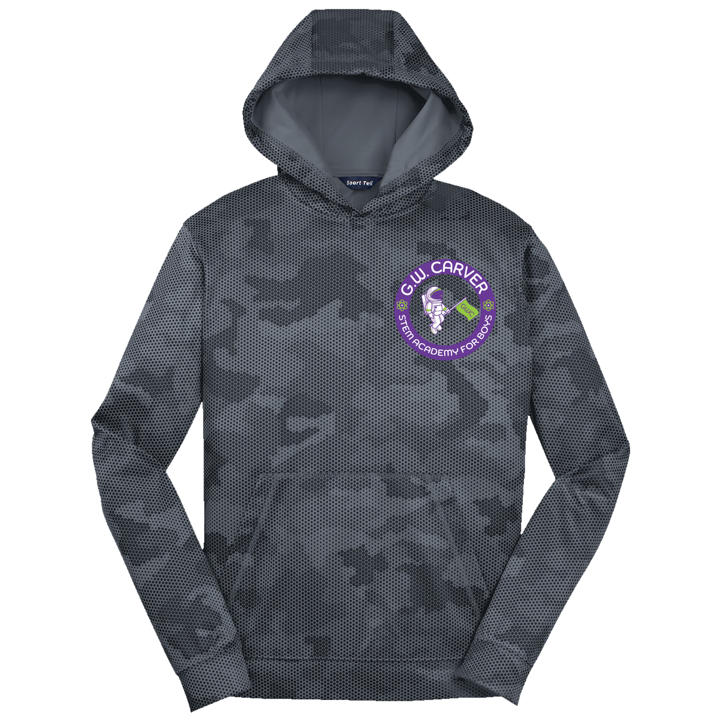 GWC STEM Academy Embroidered YST240 Youth CamoHex Hoodie