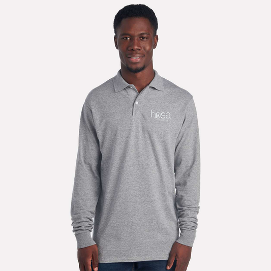 KY HOSA - White Logo - 437LR Long Sleeve Polo