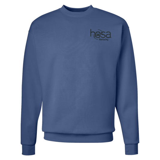 KY HOSA - Black Logo - P160 Hanes Crewneck Sweatshirt - DARK COLORS
