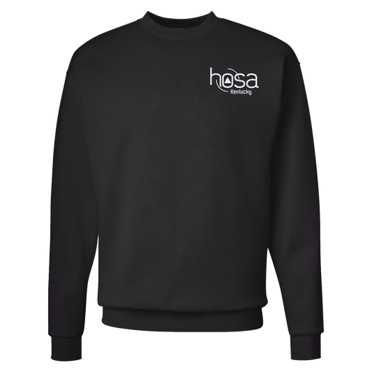 KY HOSA - White Logo - P160 Hanes Crewneck Sweatshirt - DARK COLORS
