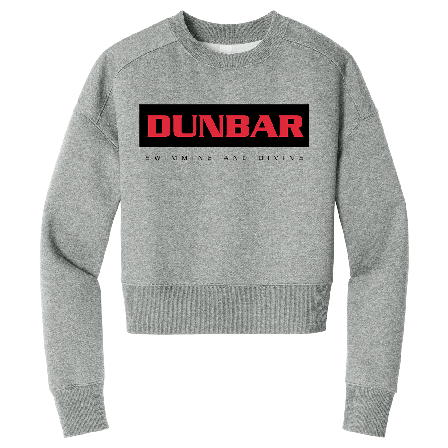 PLD Swim DT1105 Ladies Crop Crewneck Sweatshirt - Dunbar Rectangle Logo