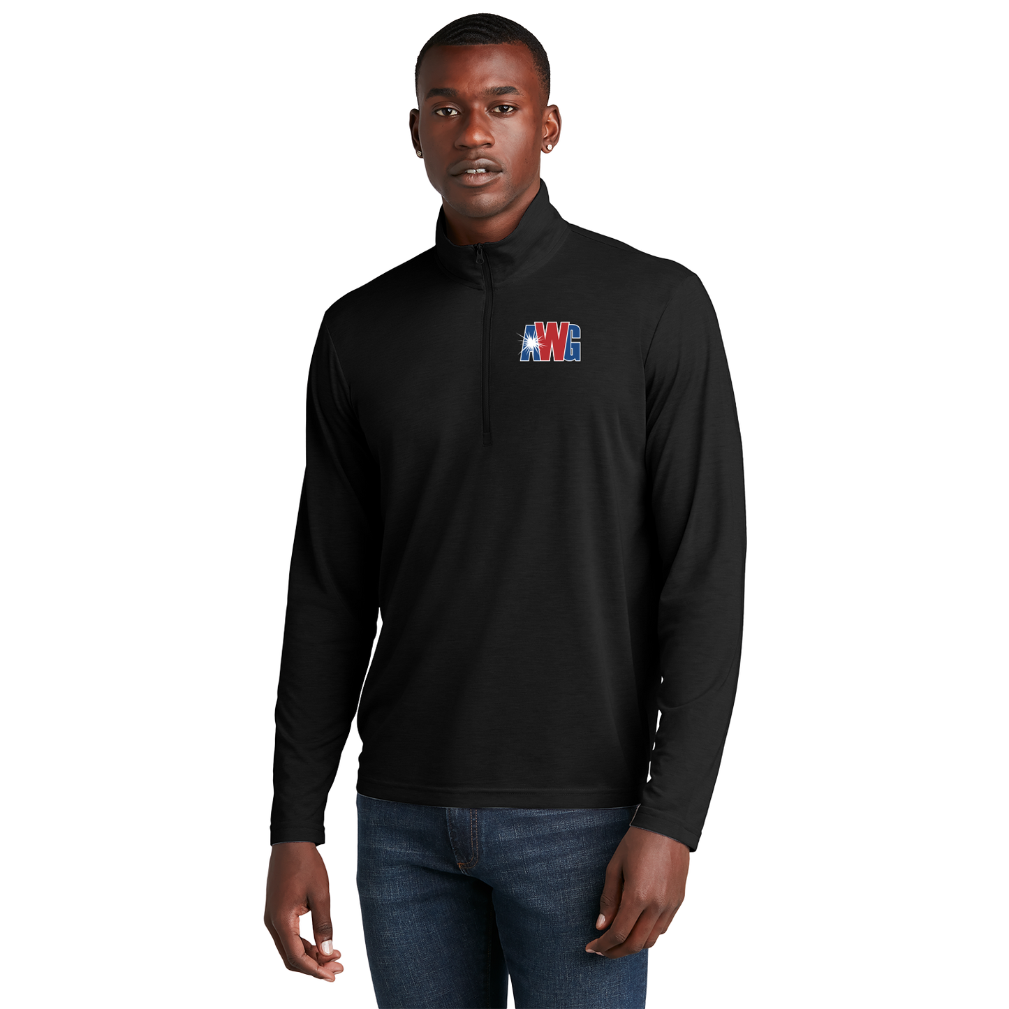 AWG ST407 Sportek 1/4 zip Triblend pullover