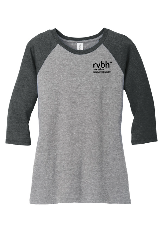 RVBH DM136L District Made Ladies 3/4 sleeve perfect tri-blend