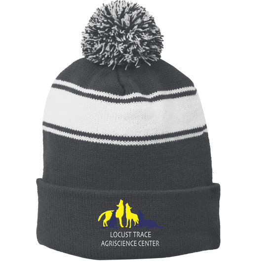 LTAS-STC28 Sportek Stripe Pom Beanie