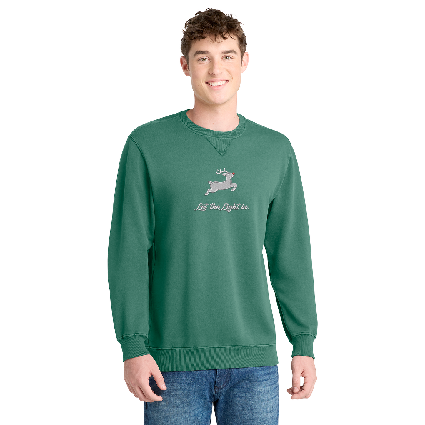 Let the Light in - Embroidered Crewneck Sweatshirt