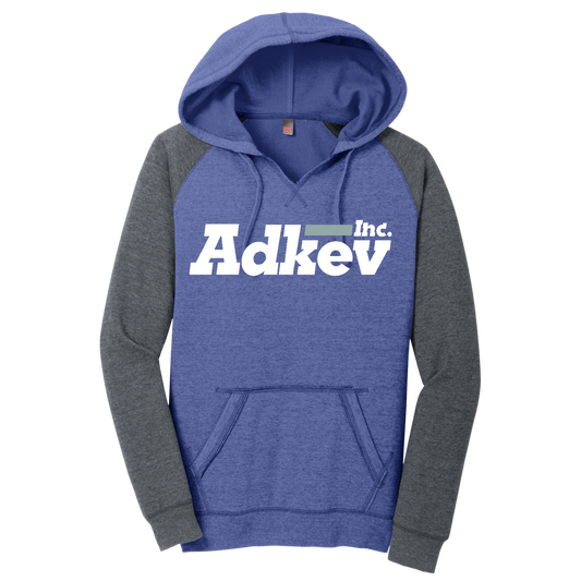 Adkev Employee DT296 District Women's Lightweight Fleece Raglan Hoodie