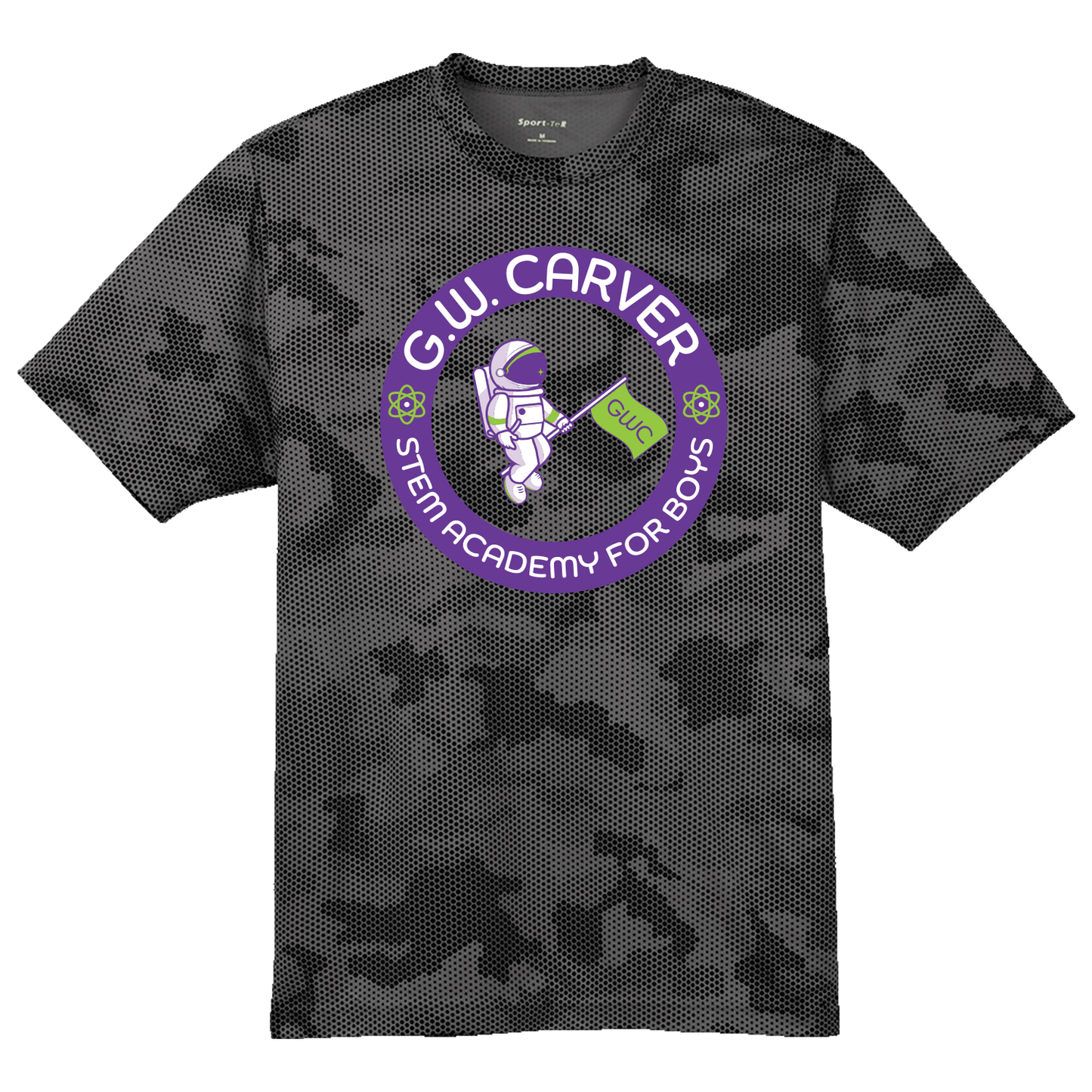 GWC STEM Academy Screen Printed ST370 Adult Sport-Tek CamoHex Tee
