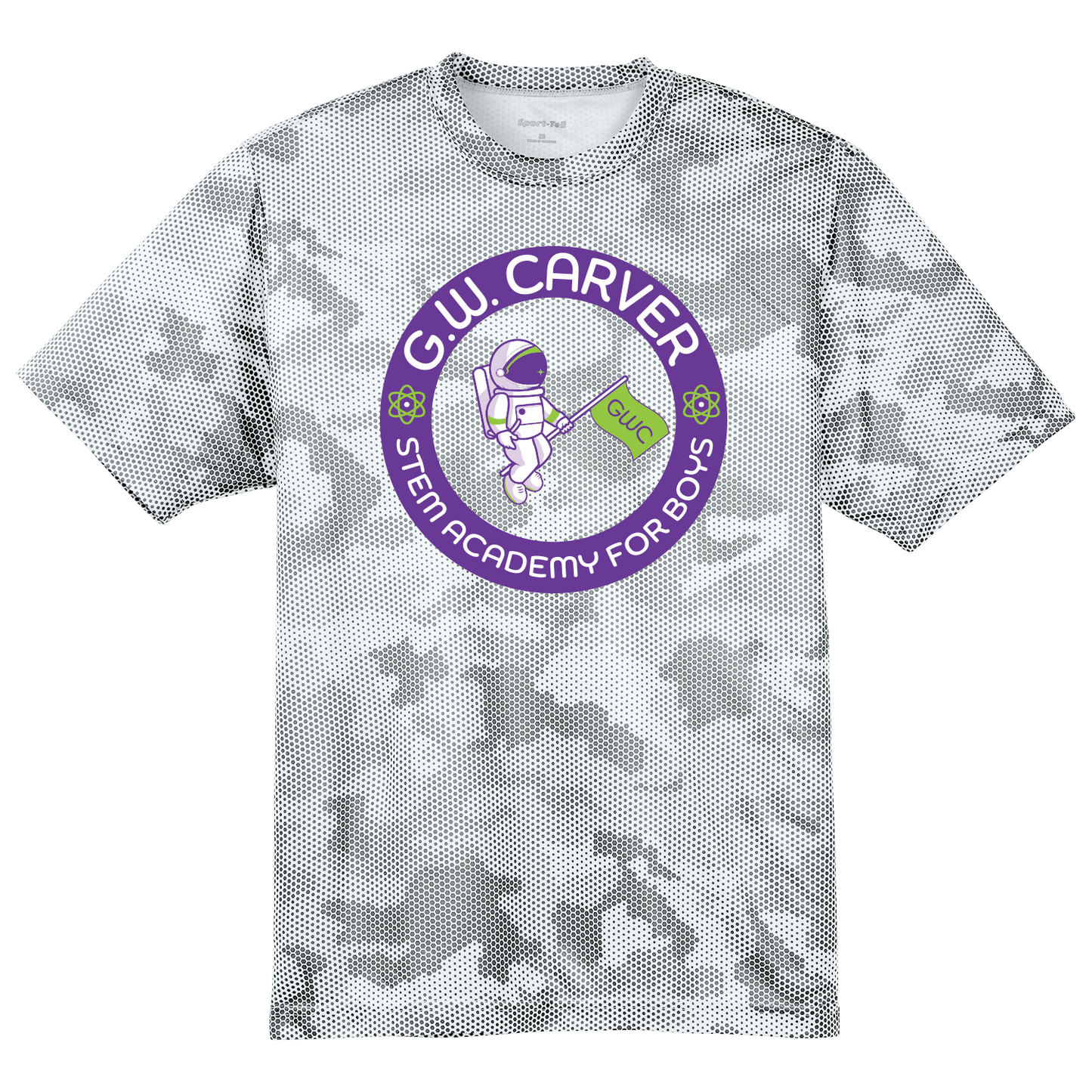 GWC STEM Academy Screen Printed YST370 Youth Sport-Tek CamoHex Tee