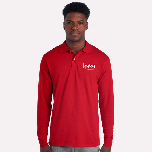 KY HOSA - White Logo - 437LR Long Sleeve Polo