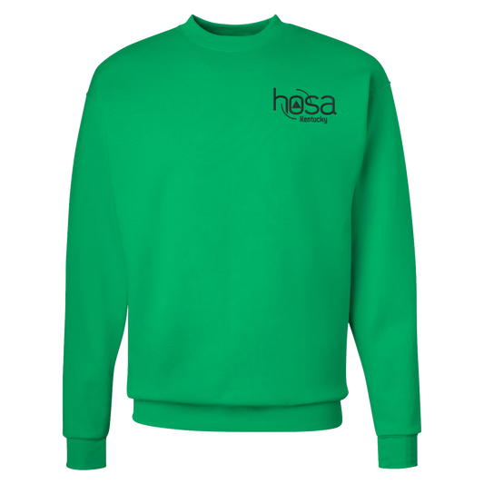 KY HOSA - Black Logo - P160 Hanes Crewneck Sweatshirt - BRIGHT COLORS