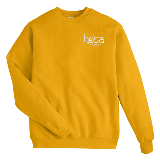 KY HOSA - White Logo - P160 Hanes Crewneck Sweatshirt - BRIGHT COLORS