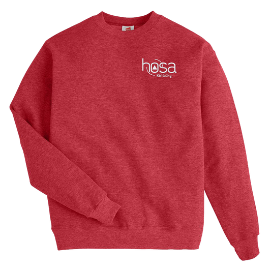 KY HOSA - White Logo - P160 Hanes Crewneck Sweatshirt - SPECIAL COLORS