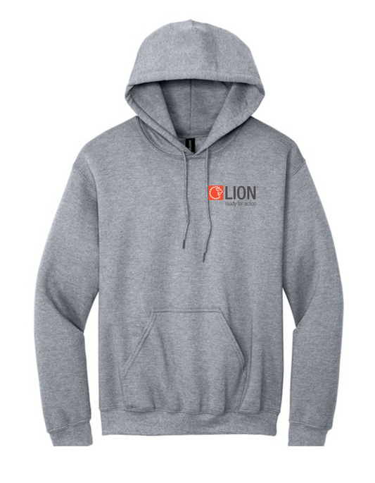 Lion Group 18500 3 Color Front Gildan Hoodie
