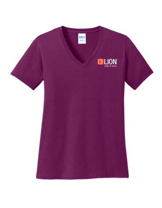 Lion Group LPC54V Ladies V-Neck Short Sleeve Tee