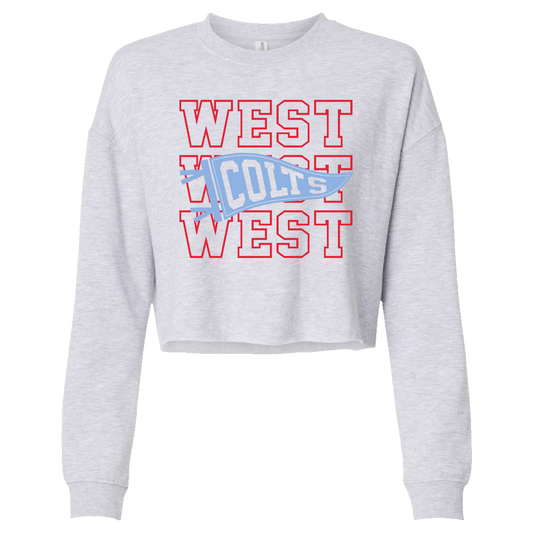 RDES & WJMS AFX24CRP Ladies Crop Crewneck Sweatshirt