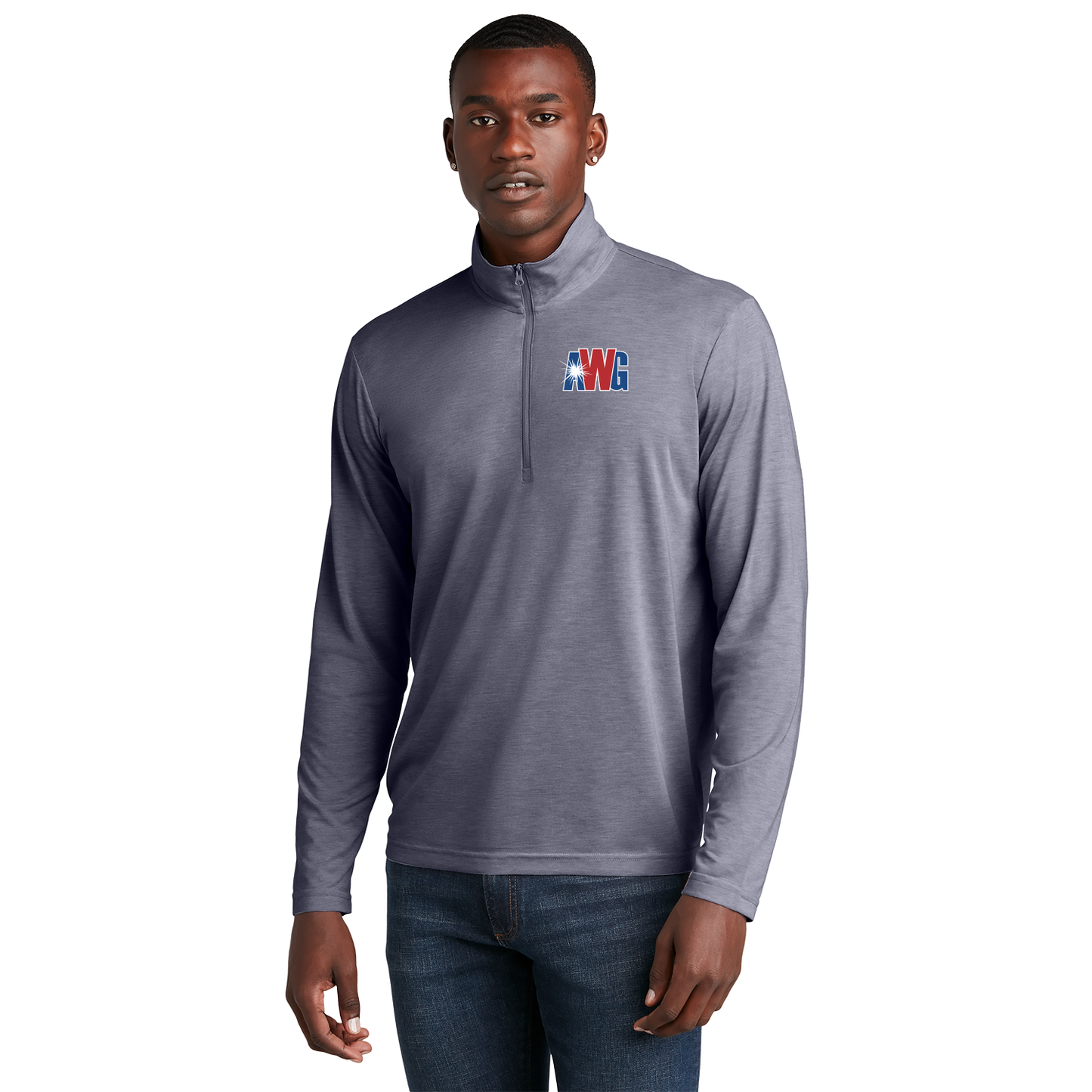 AWG ST407 Sportek 1/4 zip Triblend pullover