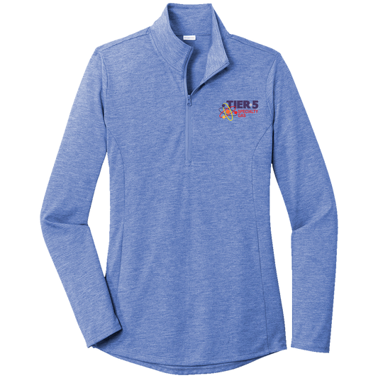 Tier 5 Specialty Gas LST407 Sportek Ladies 1/4 zip Triblend pullover
