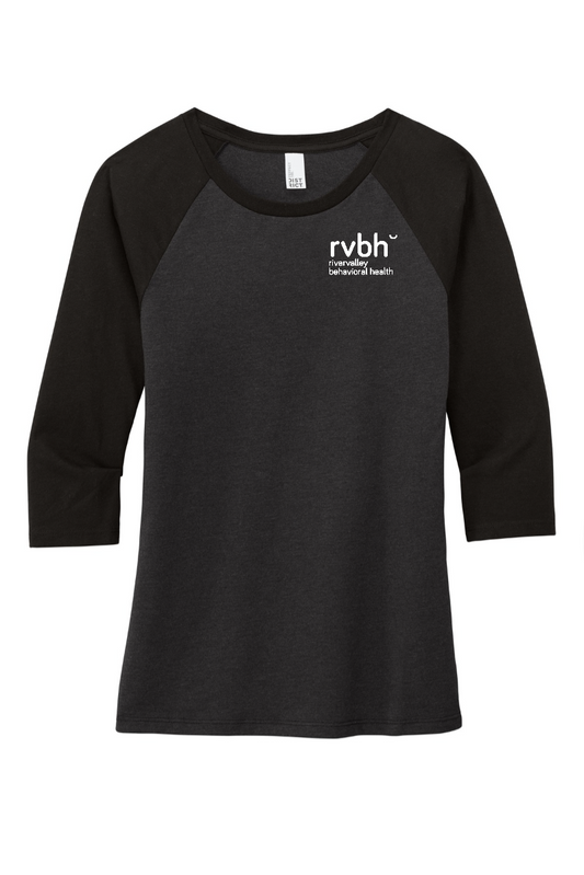 RVBH DM136L District Made Ladies 3/4 sleeve perfect tri-blend